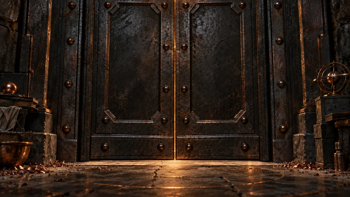 The same archive behind closed steel doors.